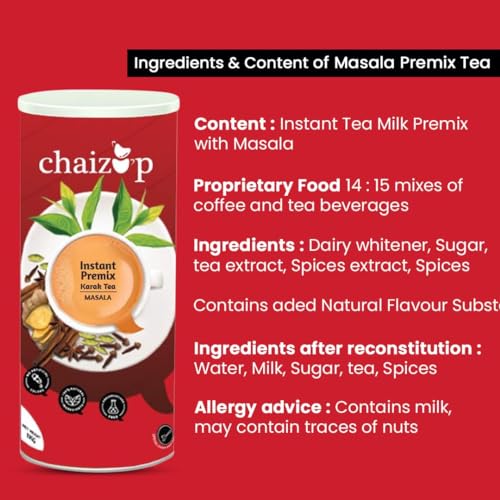 Image of Chaizup Premium 1 Min Instant Assorted Tea Pack - 1kg Cans (Pack of 3) | Cardamom, Ginger, Masala Flavours | Approx. 214 Servings | 3kg