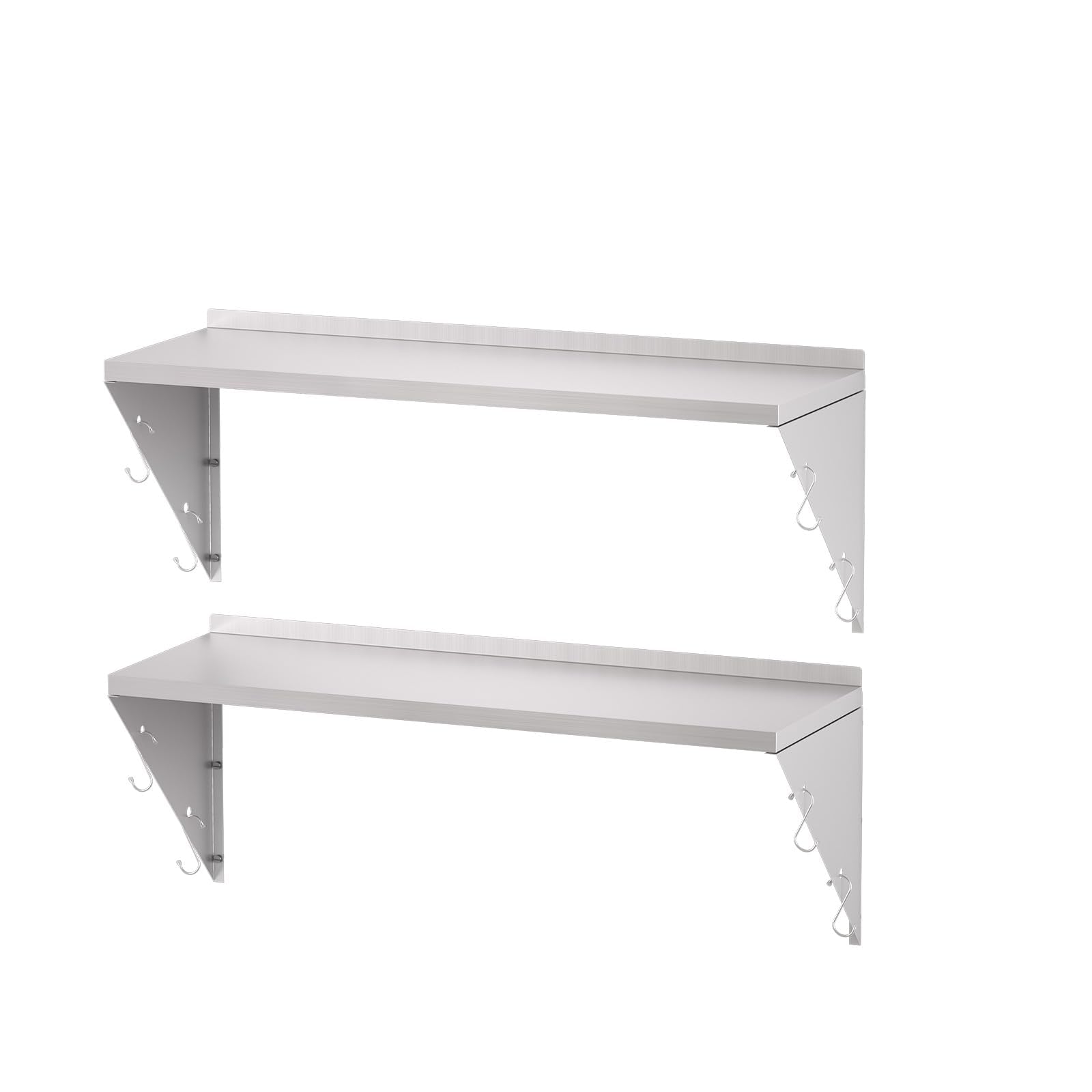 TAIMIKO Lot de 2 étagères murales en acier inoxydable pour cuisine 100 x 30 cm