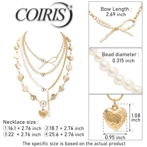 Image of Coiris Natural Seashell Choker Necklaces Earrings Jewelry Set for Women Starfish Shell Freshwater Pearl Collar Necklaces for Women Irregular Mother of Pearl Jewelry Set
