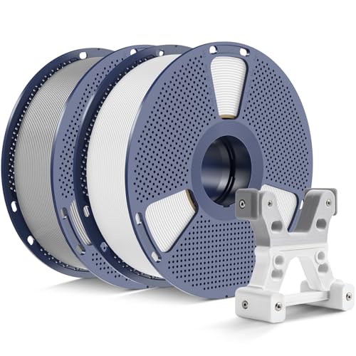 Image of PETG Filament 1.75mm 2025 Upgrade Spool Compatible with Bambulab Refill Filament, 2kg(4.4lbs) SUNLU PETG 3D Printer Filament, 1.75mm Dimensional Accuracy + /- 0.02mm, White+Grey Bundle