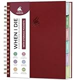 Clever Fox When I Die Planner With Pockets for Documents – End-of-Life Organizer Binder for Important Personal Info & Final Wishes (Burgundy)