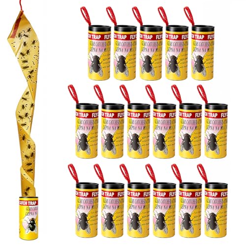 Torchtree Fly Trap 18 Pcs Fly Paper Fly Catcher Fly Traps indoor for Home Use Fruit Fly Paper Fly Trap Fly Catcher Indoor