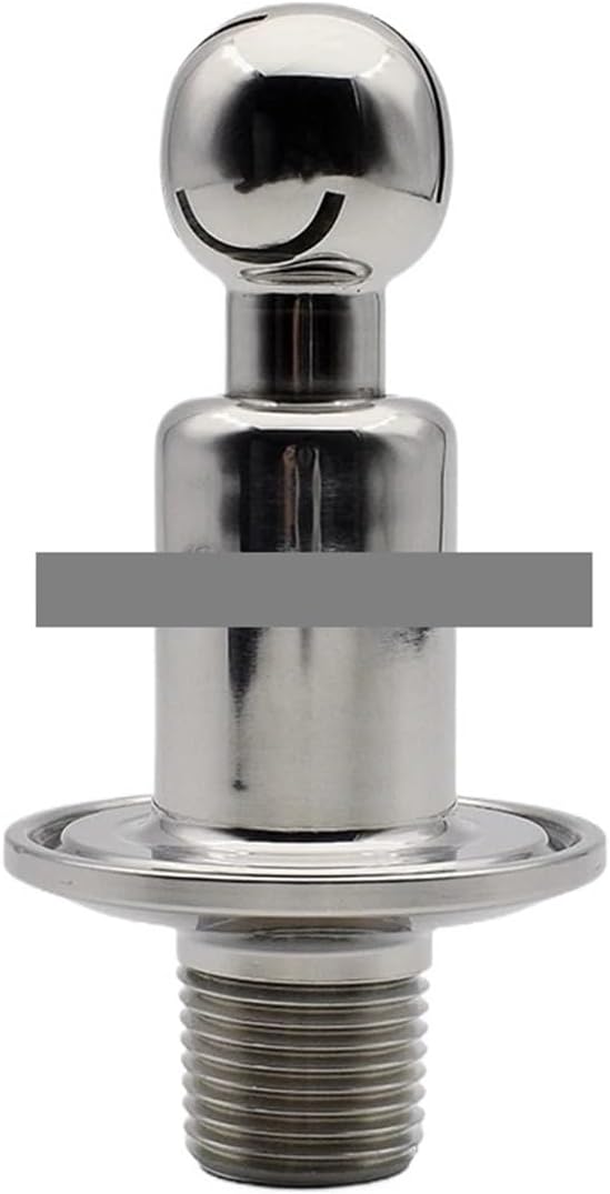 SS304 Stainless Steel CIP Cleaning Rotating Spray Ball 1.5" Tri Clamp x 1/2" NPT External Thread