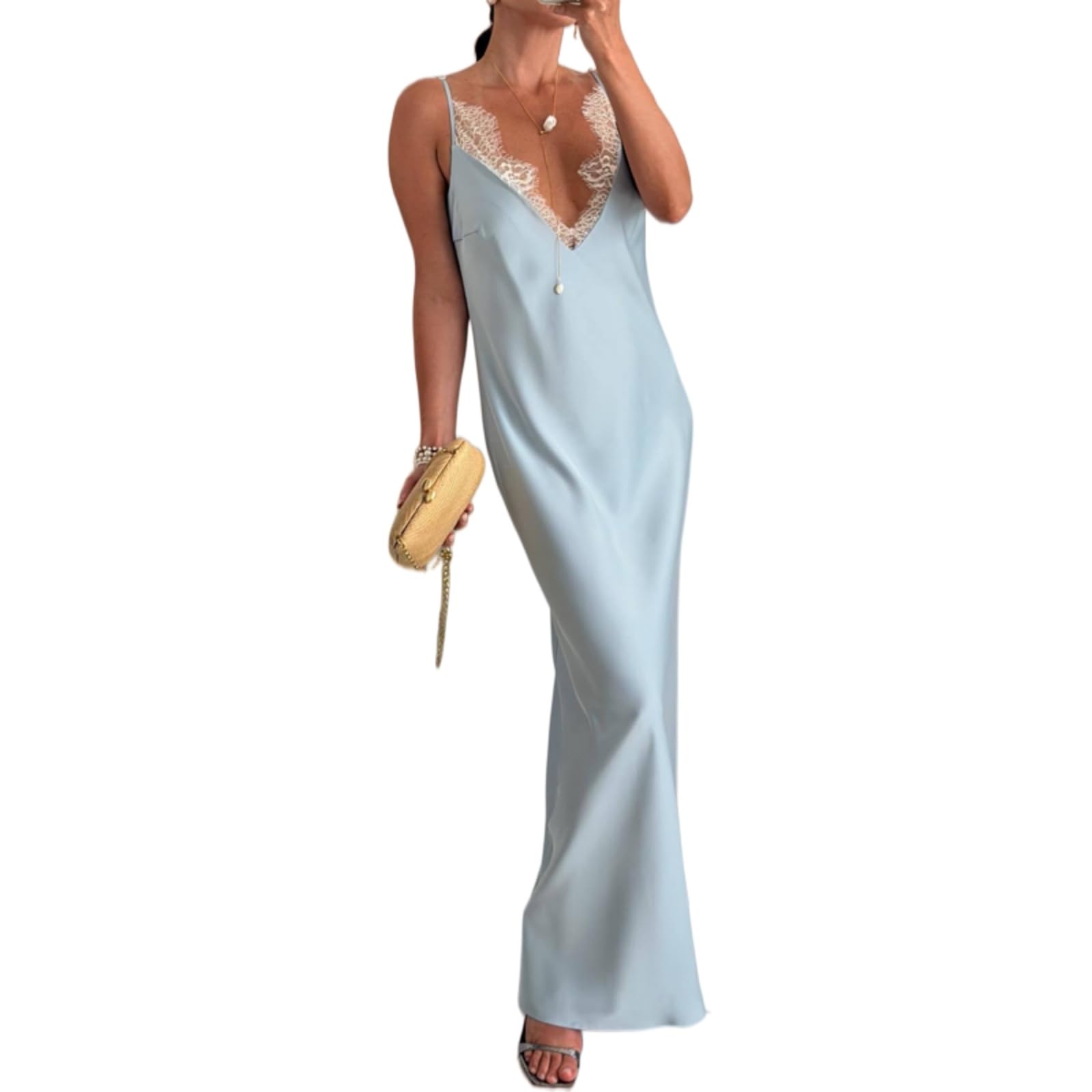 Vestito Vestido Estivo Femminile Sexy, Colore Solido Slim Fit Hollow out Design per La Festa di Spiaggia E Abito Vacanza-02 Yellow-XXL