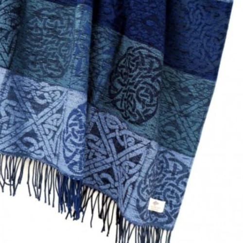 Ladies Irish Celtic Knot Ruana, Made in Scotland One Size2