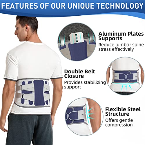 Image of Back Brace for Lower Back Pain, Lumbar Support Belt for Men /Women | Back Support with Bionic Support System & Power inchX inch Adjustable Strap System, for Pain Relief,Daily Use, Workout, Heavy Lift