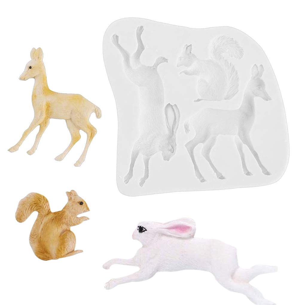 10-teiliges Set Tiere, Schokoladenform, Silikon, Fondant-Form, Backwerkzeug für DIY Dessert Kuchen Topper Dekoration