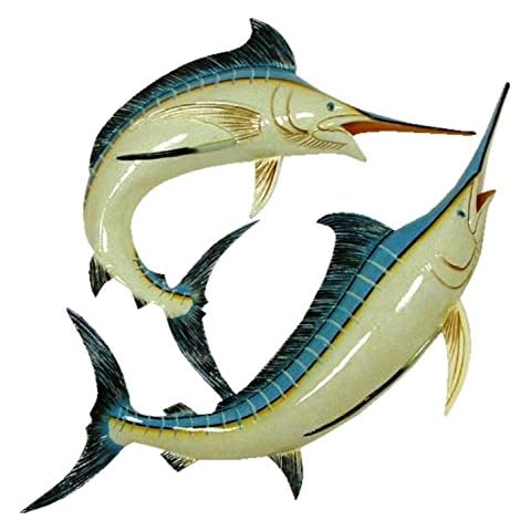 Charlotte International Double Marlin Replica Nautical Sea Fishing Wall Decor Cover