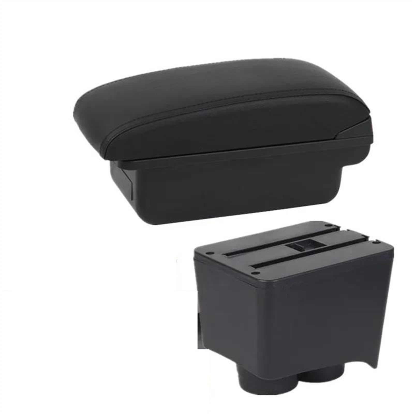 NOHEEU Car Armrest Box 2002-2009 Interior Retrofit Storage Accessories For Polo 9N 3 Mk4(A1 black line No USB)