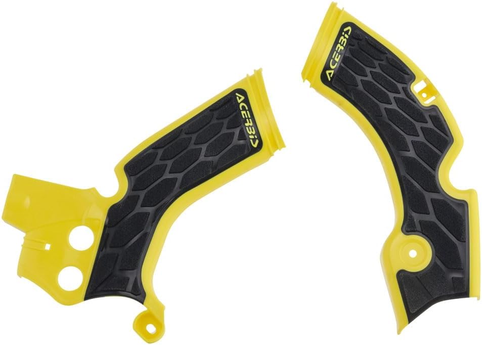 Acerbis X-Grip Frame Guards Yellow/Black - Fits: Suzuki RMZ250 2015-2018