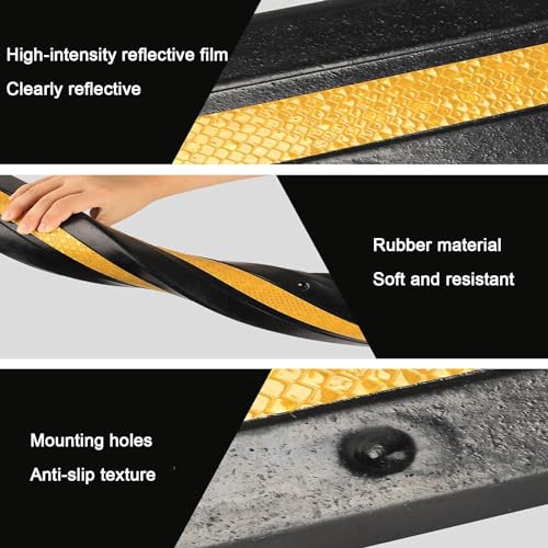 Protector de borde de goma para taller y garaje, tira de seguridad reflectante para evitar accidentes