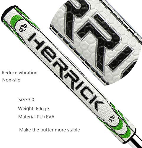 Golf Putter Grip For Mens Pu Material Lightweight Portable Soft Many Color To Choose (Black-White) (Green/Whte) #TOP2