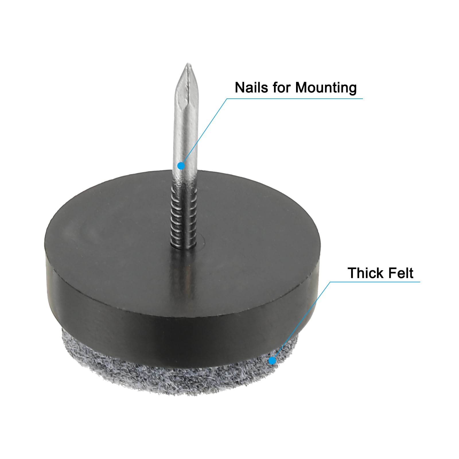 PATIKIL 0.86" Screw-on Furniture Felt Pad - Image 3
