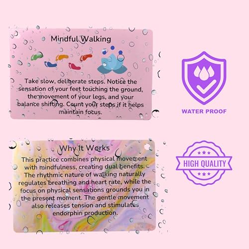 Grounding Cards & Anxiety Stickers Set, Therapy Games for Teens & Adults, 23 Coping Skills for Stress Relief with Explanations, Mindfulness Tools for Trauma, PTSD, BPD | Mental Health Self Care Gift - Image 6