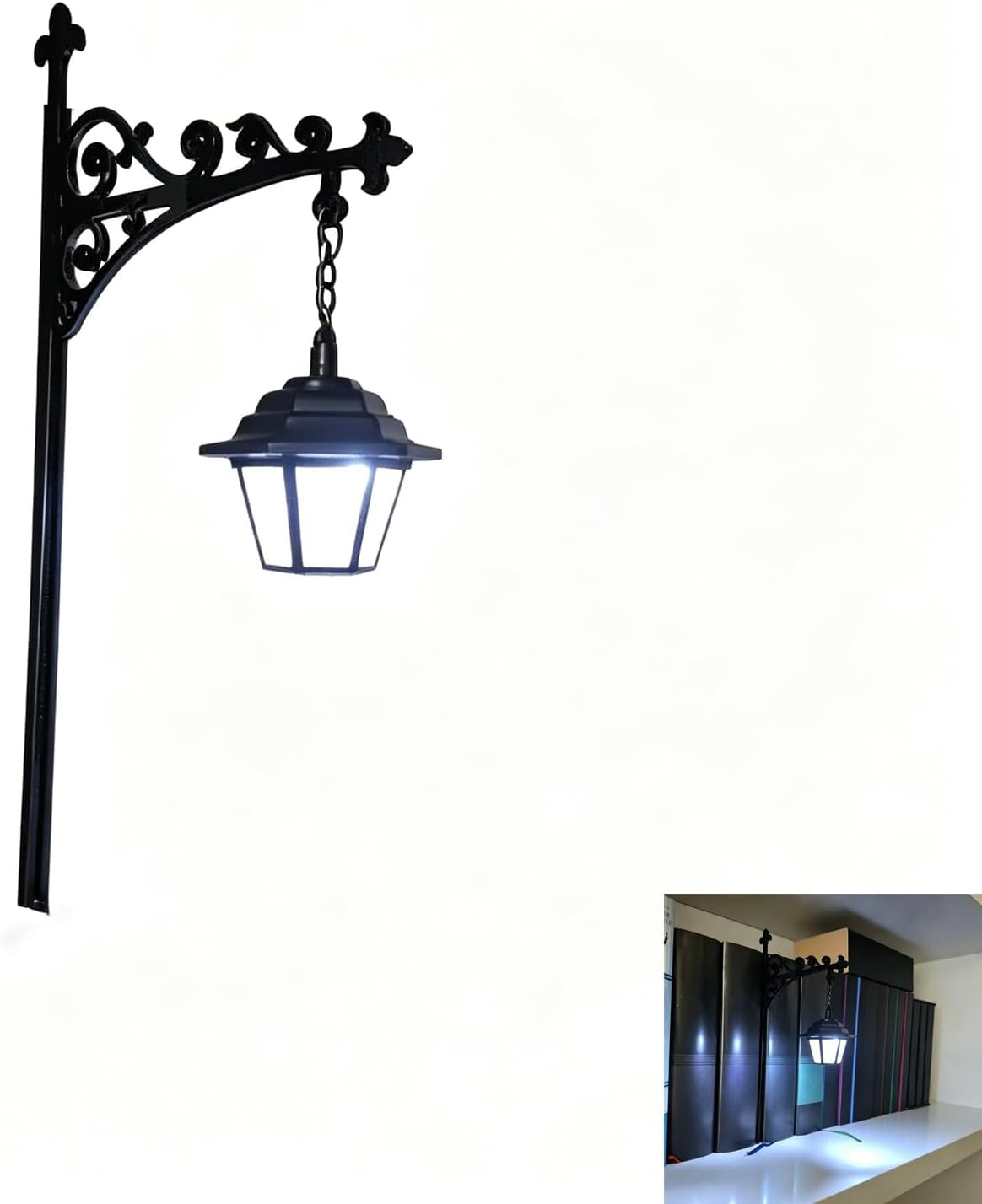 Vintage Wooden Library Lantern LED Lamp, Decorative Bookcase & Reading Nook Night Light, Rustic Desk Table Luminaire, Ornamental Lighting for Study Bedroom Home Decor
