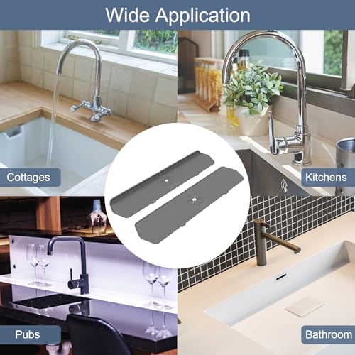 Image of Faucet Guard - 90 Foldable Drain Mat for Kitchen & Bathroom Sink (Gray, 24 inch*5.66 inch)
