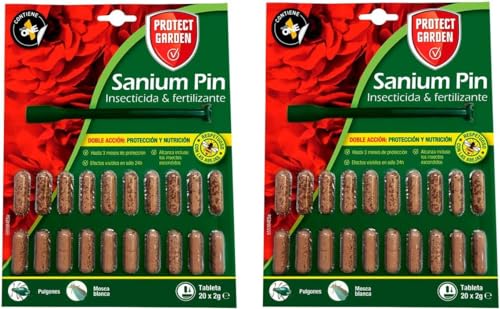 PROTECT HOME Pack de 2 Prontect Home-Sanium Pin insecticida sistémico con Fertilizante y micronutrientes, Tratamiento Combinado, 20 Pastillas, Verde (11092)