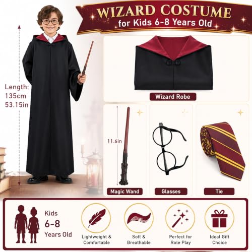 CVJJZ Wizard Costume Accessories Set for 9-12 Years Old - image 7