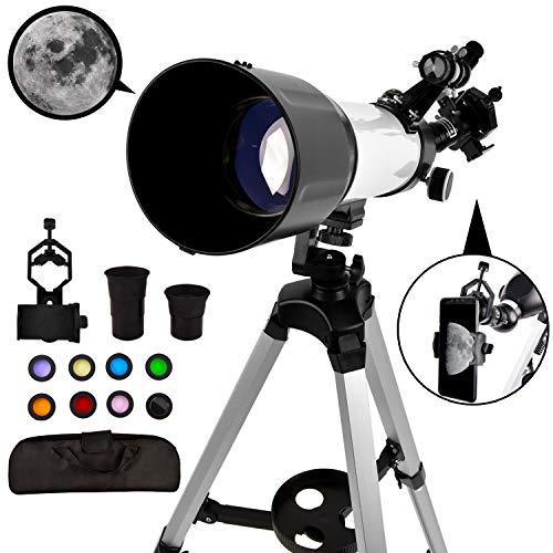 Telescope for Kids Beginners Adults, 70mm Astronomy Refractor Telescope with Adjustable Tripod - Perfect Telescope Gift for Kids