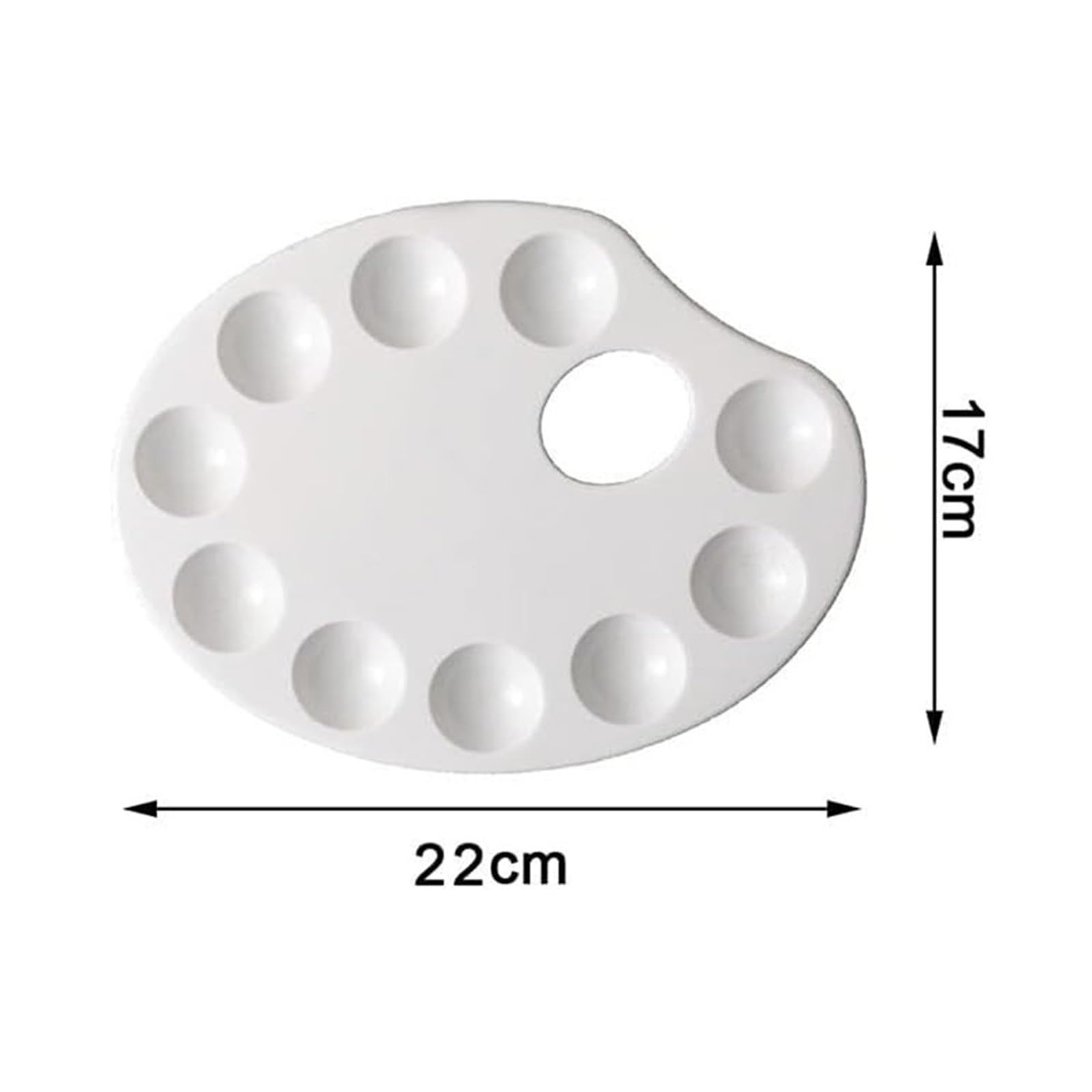 Kunststoffpalette 4/8/12-teiliges Farbpalettenset, Malpalette mit 10 Vertiefungen, for Aquarell-Gouache oder DIY-Party Zum Mischen von Farben(White 12 PCS)