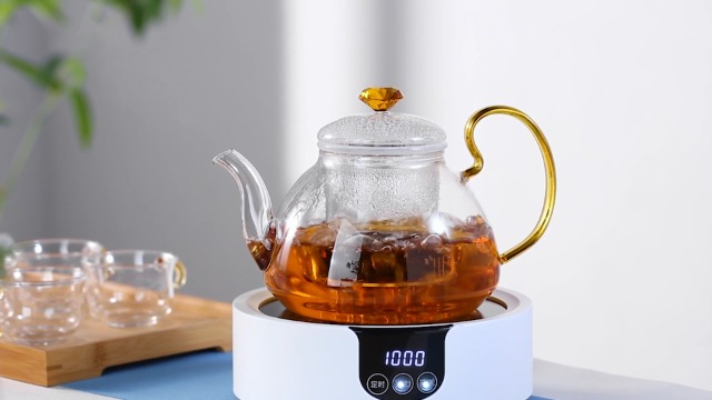 MESNEY Théière Verre Borosilicate 600 Ml – Filtre Feuilles Inox, Micro-ondes & Lave-Vaisselle, Thé Fleurs & Infusions