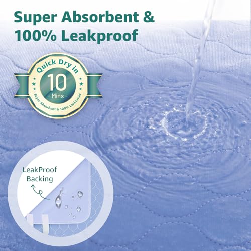 Image of Incontinence Bed Pads Washable with 8 Handles for Bedridden Care, 34 inchx52 inch