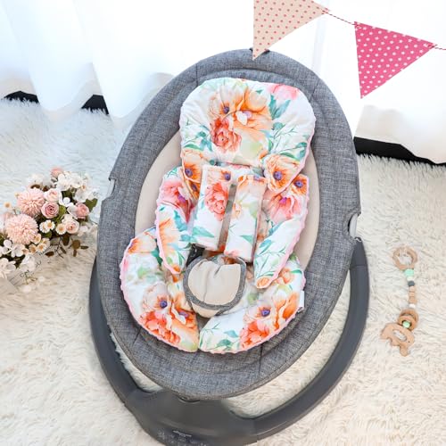 Image of GFU Infant Stroller mat, Fits for Stroller, Swing, Flowers