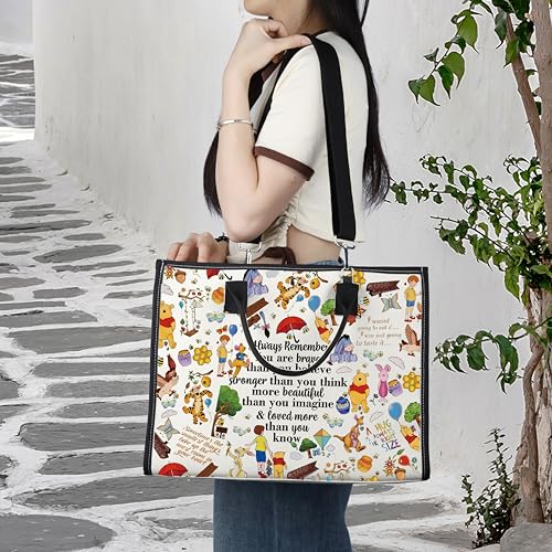 LEVLO Friendship Cosmetic Make up Bag Friend Gift Friendship You are Braver Stronger Smarter Than You Think Makeup Zipper Pouch Bag for Women Winnies LT - Image 3