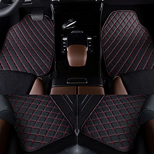COLINOO 4 Pcs Deluxe Carpet Floor Mat Set Waterproof Universal Fit Car Floor Mats Protection with Rubber Lining, Suitable for All Vehicles Black