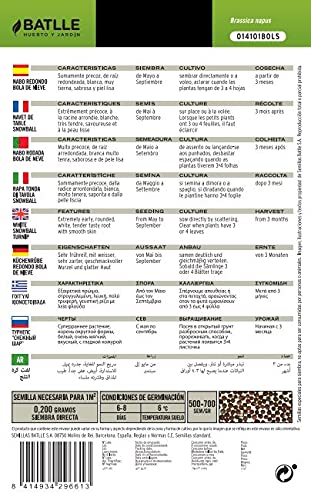 Batlle Groentezaden - Ronde witte rube Bola de nieve (9300 zaden) - Afbeelding 3