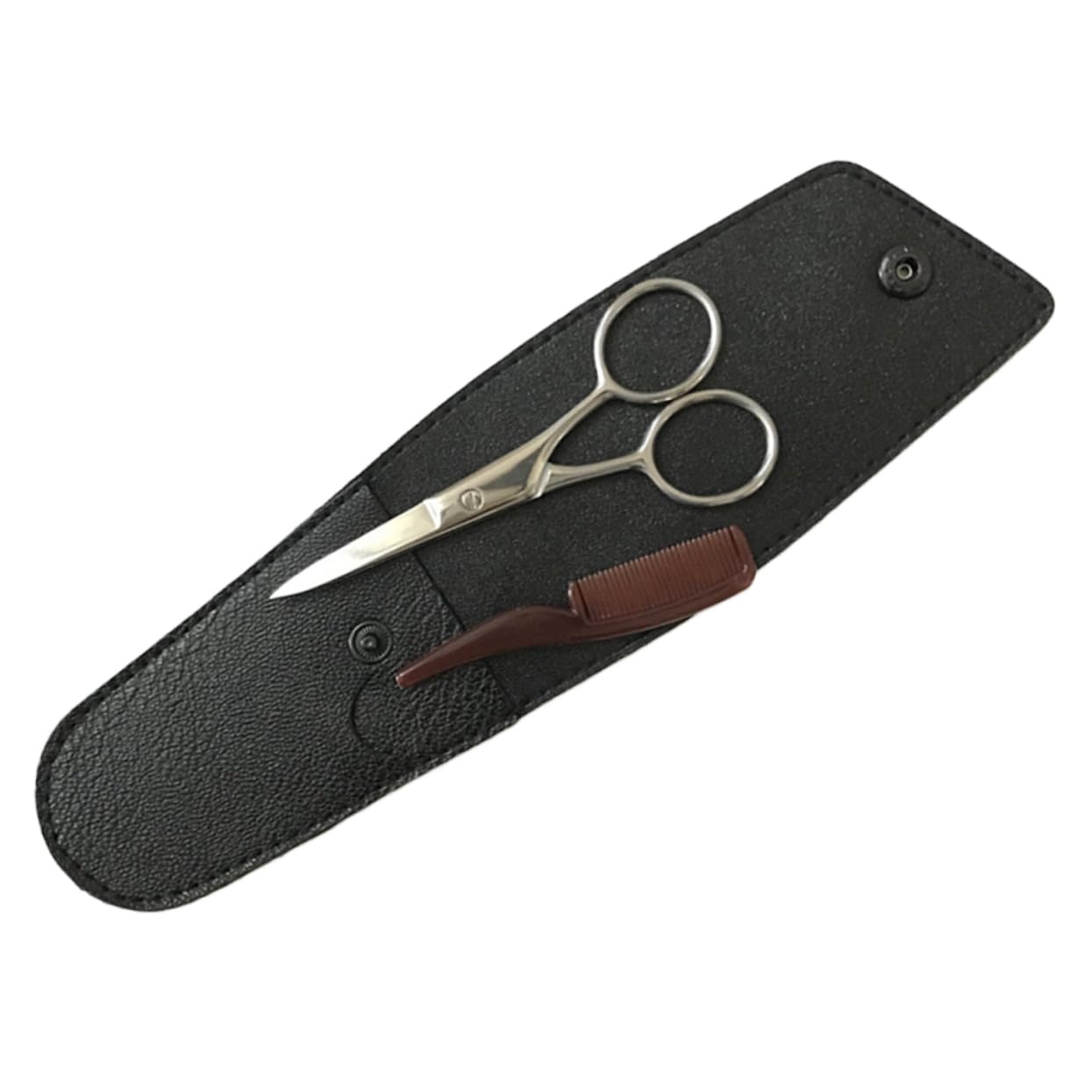 minkissy 3sets Forbici Per Sopracciglia e Barba Acciaio Inossidabile Kit Di Portatile Con Pettine e Borsa Di Stoccaggio Utile Per Uso Professionale e Domestico