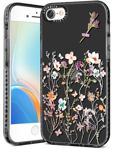 Lotadilo Cute Case for iPhone 6/6S/7/8/SE(2020/2022) - for Women Girls Kawaii Funny Design Fun Aesthetic Dried Flower Fashion Girly for Teens Pattern TPU Bumper Phone Covers