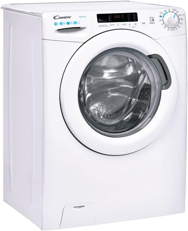 Candy Smart CS 14102DE/1-S Lavatrice 10 kg, Carica Frontale, 1400 Giri, Motore AC, 16 Programmi, Smart Touch, Libera Installazione, Bianco, Classe E, 60x58x85 cm Candy Smart CS 14102DE/1-S Lavatrice 10 kg, Carica Frontale, 1400 Giri, Motore AC, 16 Programmi, Smart Touch, Libera Installazione, Bianco, Classe E, 60x58x85 cm