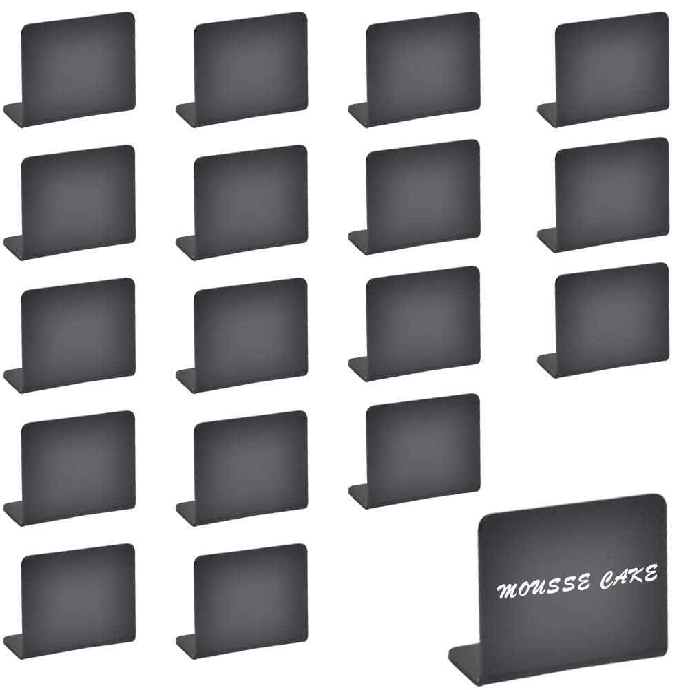 Mini Cartelli Lavagna In Legno - 20 Pezzi Bifacciali - Per Buffet, Matrimoni, Compleanni - Etichette Alimentari E Segnaposti - Foto 8