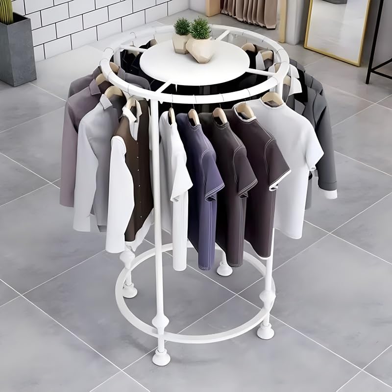 Présentoir à vêtements rond compact pour optimiser le rangement du linge