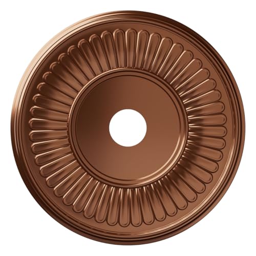 Image of 22 inchOD x 3 1 /2 inchID x 1 inchP Berkshire Thermoformed PVC Ceiling Medallion (Fits Canopies up to 10 1 /8 inch), Bright Coat Dark Bronze