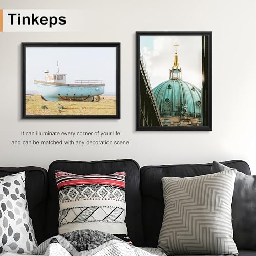Image of 18x24 Frame Black with Elegant Concave Design - Large 18 x 24 Poster Frame for Wall, Home, Office & Gallery Display