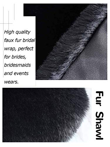 Women's 1920 Fur Wraps and Shawls Wedding Faux Fox Fur Stoles Bridal Fur Scarf for Women and Bridesmaids4