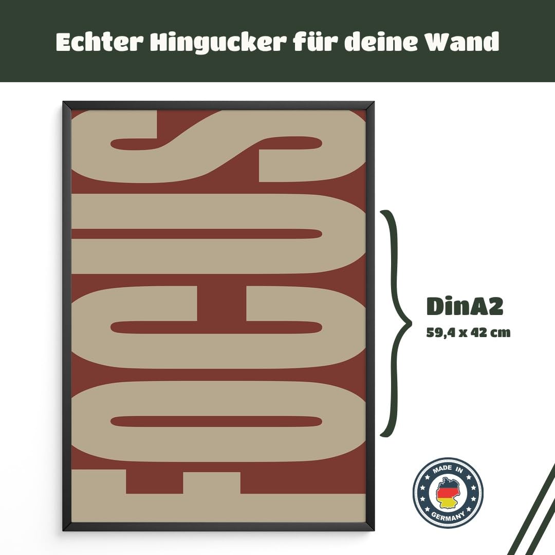 MJ-GRAPHICS® Poster und Kunstdruck rot beige vertikaler Text abstrakt modernes Design Wohnzimmer Büro Wandbild Wanddeko minimalistisch stilvoll A2 mit schwarzem Rahmen