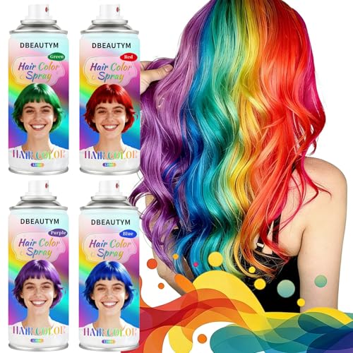 Spray temporal de color para cabello 4 colores