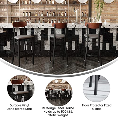 Image of Flash Furniture Commercial Steel Barstool, Gray