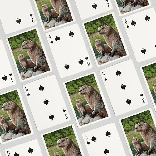 Lantern Press River Otter 52 naipes póker para adultos miniatura 4