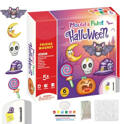 Figurines d'Halloween en plâtre kit d'artisanat créatif avec aimant