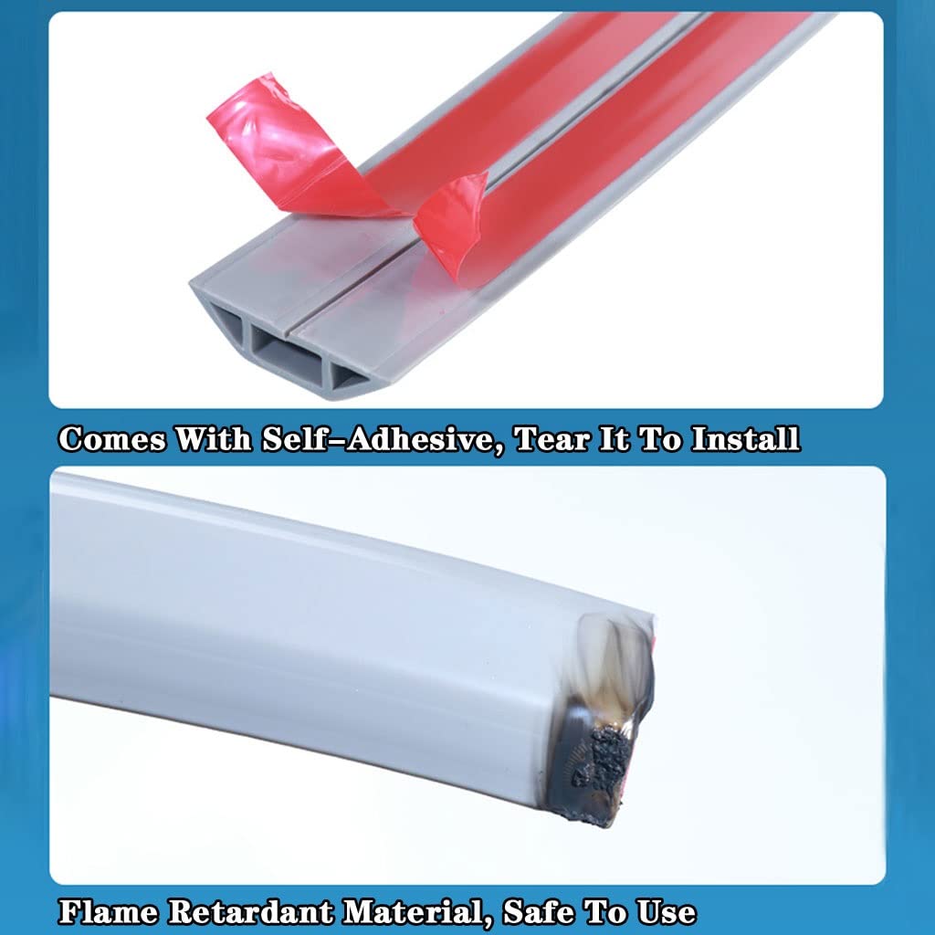 Anti-Step Canaleta Cables Suelo Impermeable Canaleta Pasacables Suelo Retardante De Llama Cubre Cables Suelo Adhesiva Protector De Cable De Suelo (Color : D40-A, S : 6m)