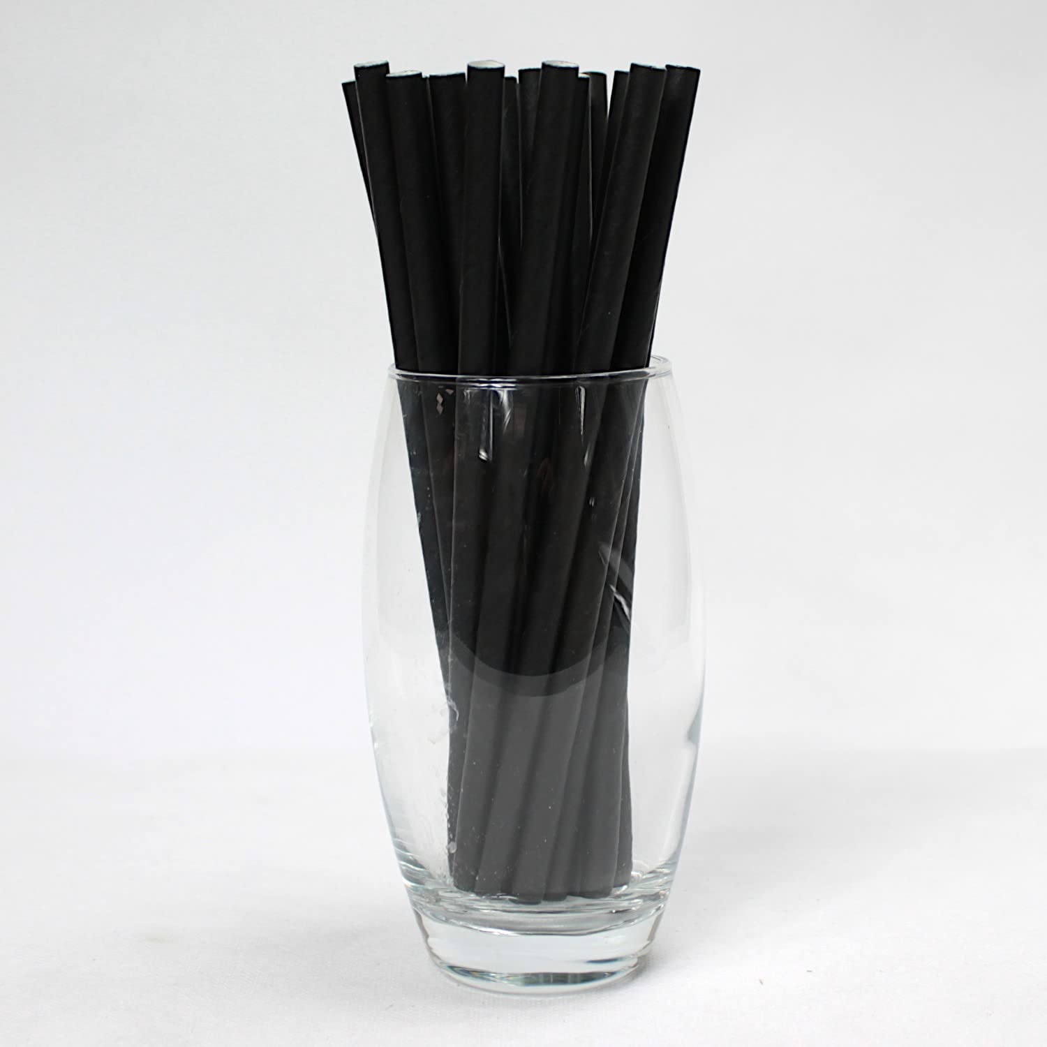 Black Paper Straws (8mm x 200mm) - Pack Size 250 - FSC Certified/Food Safe/PFAS Free/Biodegradable/Eco-Friendly/Durable/Ideal for Milkshakes & Smoothies