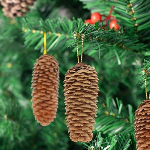 Image of 3.5-5Inch Natural Pine Cones, Big Pinecones, Christmas Natural Pinecone Ornaments Big Spruce Pine Cones for Autumn and Winter Decor Christmas Decorations 10pcs