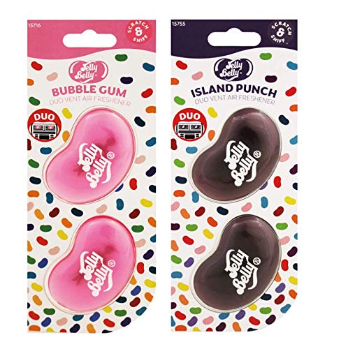 AoE Performance Pack de 2 Bubblegum Ventre gelée et île Punch Mini évent 3D Gel Duo Pack air désodorisant Voiture