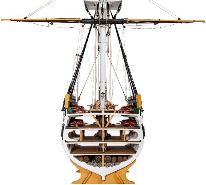 Model Shipways USS Constitution Cross-Section 1797 Wood Model - 1:76 Scale