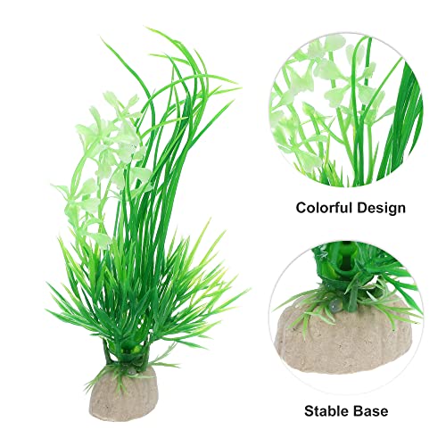 VOCOSTE 1pcs Fish Tank Aquarium Decorations Plants, White Green 5.12" - Image 3