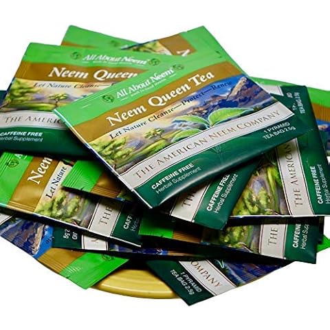 Neem Queen Pyramid Tea Bags - Wrapped for Travel (60 Count) Organic Premium Quality Caffeine Free - Made in America Cover